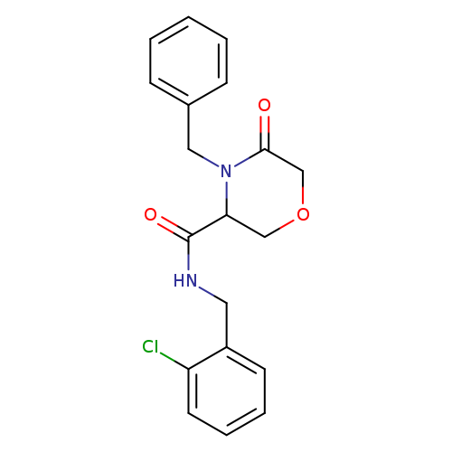 4-benzyl-N-[(2-chlorophenyl)methyl]-5-oxomorpholine-3-carboxamide