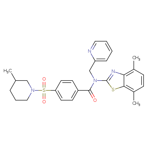 N-(4,7-dimethyl-1,3-benzothiazol-2-yl)-4-[(3-methylpiperidin-1-yl)sulfonyl]-N-[(pyridin-2-yl)methyl]benzamide