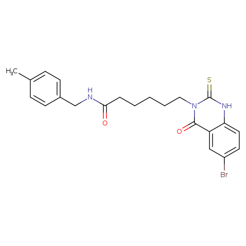 6-(6-bromo-4-oxo-2-sulfanylidene-1,2,3,4-tetrahydroquinazolin-3-yl)-N-[(4-methylphenyl)methyl]hexanamide