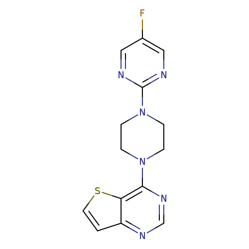 5-fluoro-2-(4-{thieno[3,2-d]pyrimidin-4-yl}piperazin-1-yl)pyrimidine