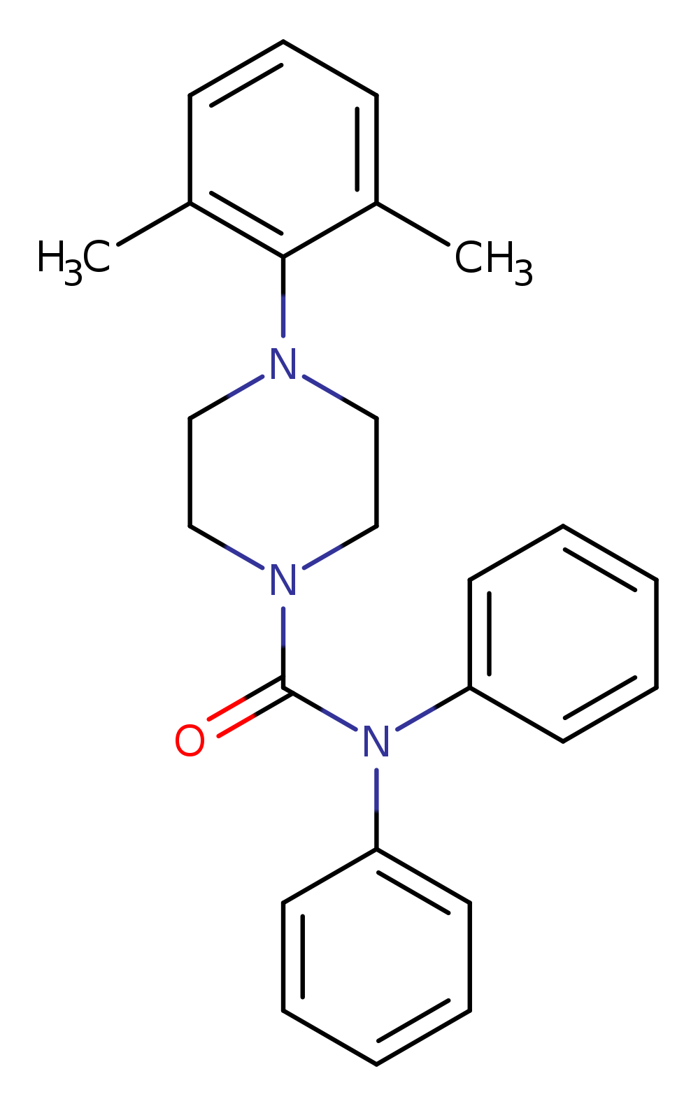 4-(2,6-dimethylphenyl)-N,N-diphenylpiperazine-1-carboxamide