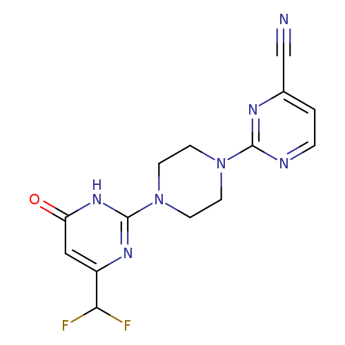 2-{4-[4-(difluoromethyl)-6-oxo-1,6-dihydropyrimidin-2-yl]piperazin-1-yl}pyrimidine-4-carbonitrile