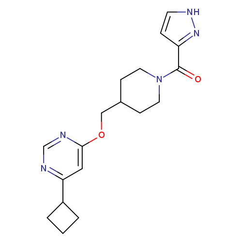 4-cyclobutyl-6-{[1-(1H-pyrazole-3-carbonyl)piperidin-4-yl]methoxy}pyrimidine