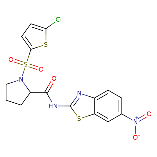 1-[(5-chlorothiophen-2-yl)sulfonyl]-N-(6-nitro-1,3-benzothiazol-2-yl)pyrrolidine-2-carboxamide