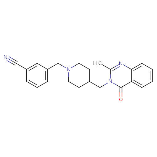 3-({4-[(2-methyl-4-oxo-3,4-dihydroquinazolin-3-yl)methyl]piperidin-1-yl}methyl)benzonitrile