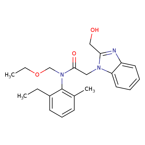 N-(ethoxymethyl)-N-(2-ethyl-6-methylphenyl)-2-[2-(hydroxymethyl)-1H-1,3-benzodiazol-1-yl]acetamide