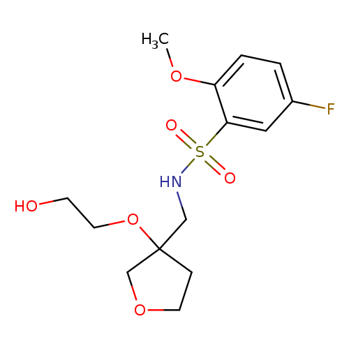 5-fluoro-N-{[3-(2-hydroxyethoxy)oxolan-3-yl]methyl}-2-methoxybenzene-1-sulfonamide