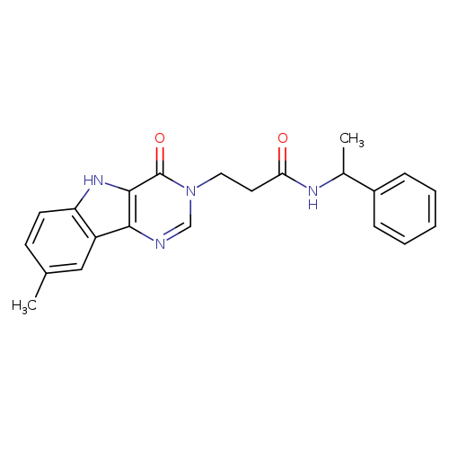 3-{8-methyl-4-oxo-3H,4H,5H-pyrimido[5,4-b]indol-3-yl}-N-(1-phenylethyl)propanamide