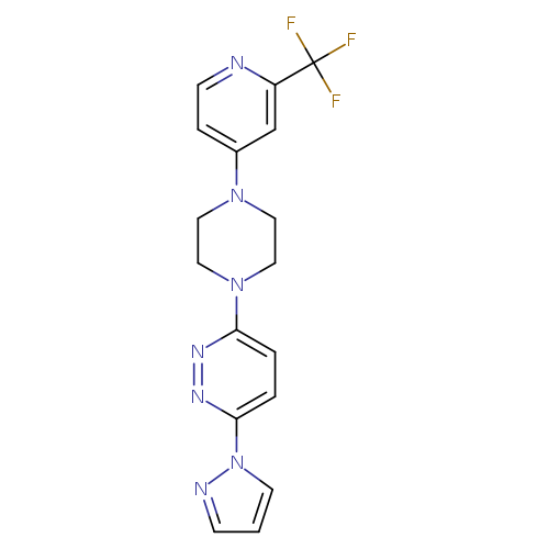 3-(1H-pyrazol-1-yl)-6-{4-[2-(trifluoromethyl)pyridin-4-yl]piperazin-1-yl}pyridazine
