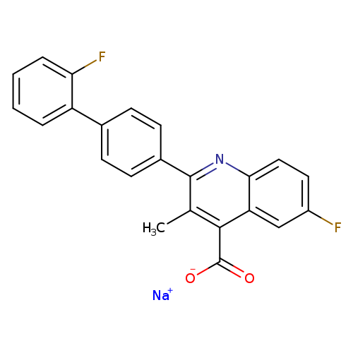 4-Quinolinecarboxylic acid,6-fluoro-2-(2'-fluoro[1,1'-biphenyl]-4-yl)-3-methyl-, sodium salt