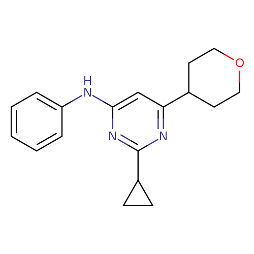 2-cyclopropyl-6-(oxan-4-yl)-N-phenylpyrimidin-4-amine