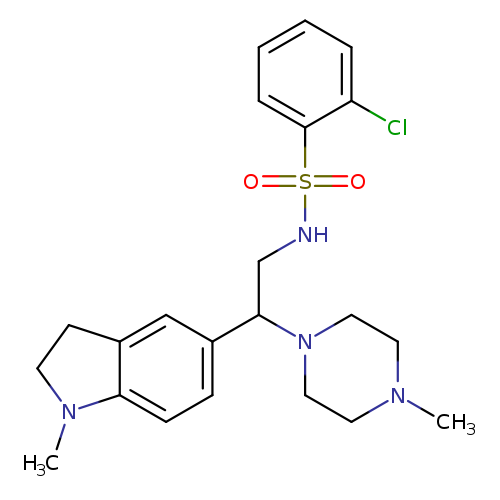 2-chloro-N-[2-(1-methyl-2,3-dihydro-1H-indol-5-yl)-2-(4-methylpiperazin-1-yl)ethyl]benzene-1-sulfonamide