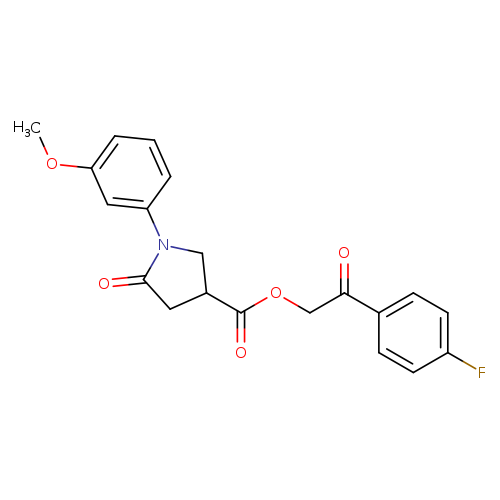 2-(4-fluorophenyl)-2-oxoethyl 1-(3-methoxyphenyl)-5-oxo-3-pyrrolidinecarboxylate
