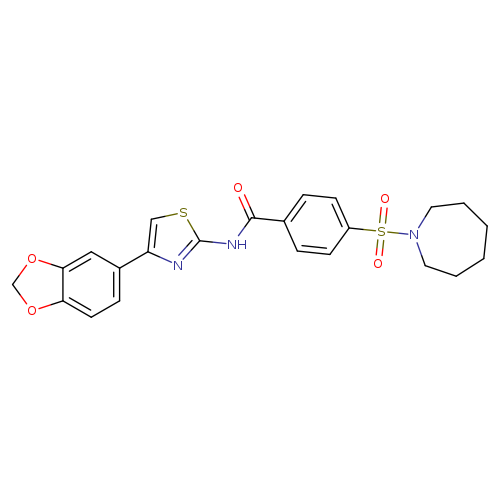 4-(azepane-1-sulfonyl)-N-[4-(2H-1,3-benzodioxol-5-yl)-1,3-thiazol-2-yl]benzamide