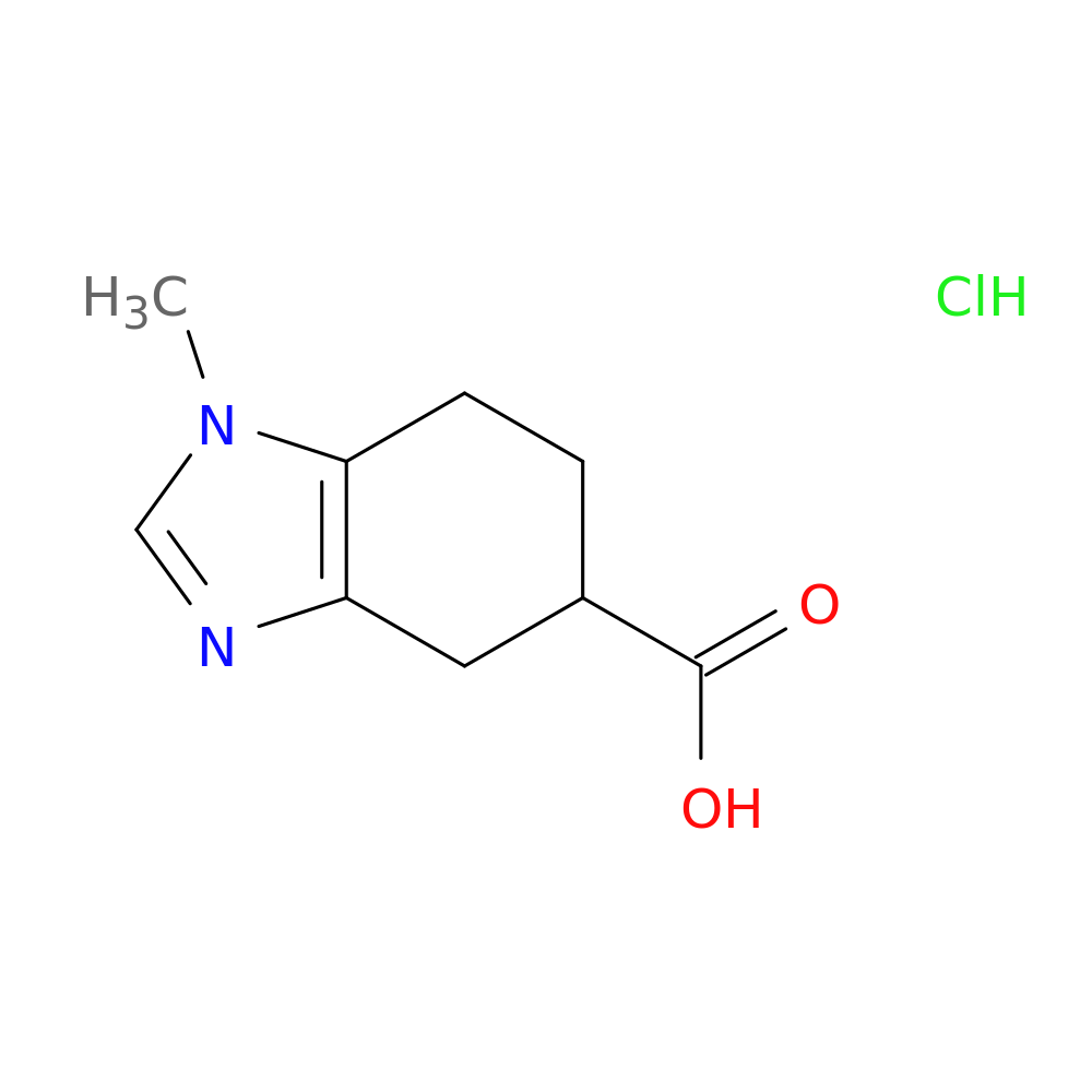 1-Methyl-4,5,6,7-tetrahydro-1H-1,3-benzodiazole-5-carboxylic Acid Hydrochloride