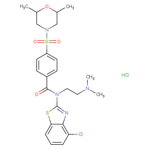 N-(4-chloro-1,3-benzothiazol-2-yl)-N-[2-(dimethylamino)ethyl]-4-[(2,6-dimethylmorpholin-4-yl)sulfonyl]benzamide hydrochloride