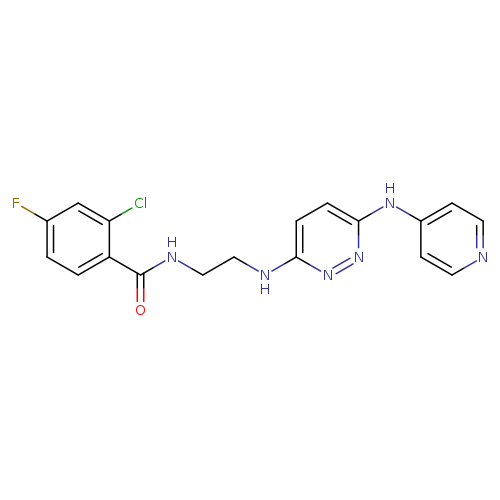 2-chloro-4-fluoro-N-[2-({6-[(pyridin-4-yl)amino]pyridazin-3-yl}amino)ethyl]benzamide