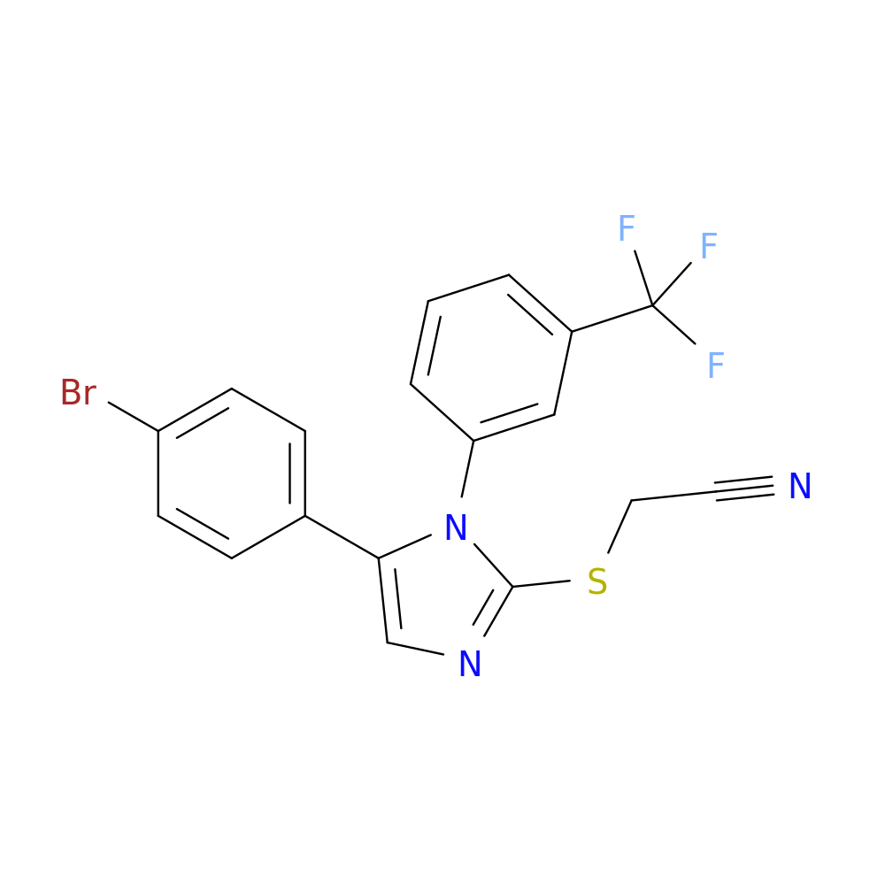 2-{[5-(4-bromophenyl)-1-[3-(trifluoromethyl)phenyl]-1H-imidazol-2-yl]sulfanyl}acetonitrile