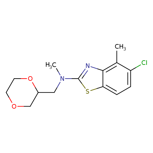 5-chloro-N-[(1,4-dioxan-2-yl)methyl]-N,4-dimethyl-1,3-benzothiazol-2-amine