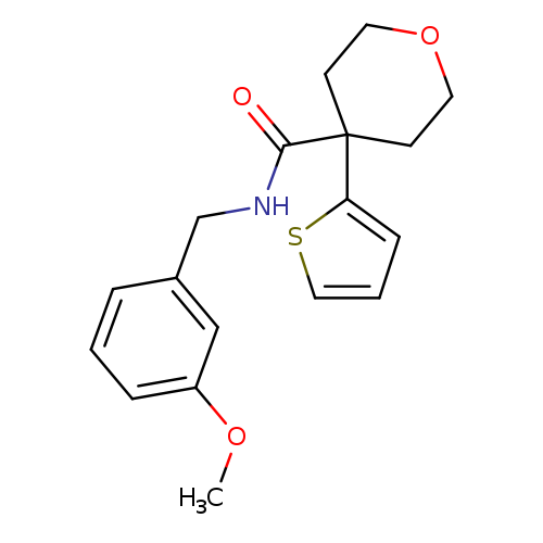 N-[(3-methoxyphenyl)methyl]-4-(thiophen-2-yl)oxane-4-carboxamide