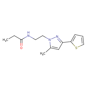 N-{2-[5-methyl-3-(thiophen-2-yl)-1H-pyrazol-1-yl]ethyl}propanamide