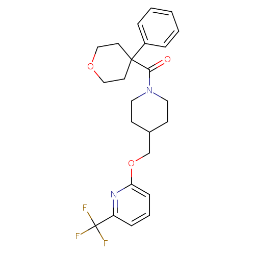 2-{[1-(4-phenyloxane-4-carbonyl)piperidin-4-yl]methoxy}-6-(trifluoromethyl)pyridine