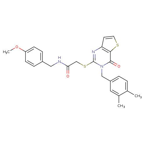 2-({3-[(3,4-dimethylphenyl)methyl]-4-oxo-3H,4H-thieno[3,2-d]pyrimidin-2-yl}sulfanyl)-N-[(4-methoxyphenyl)methyl]acetamide