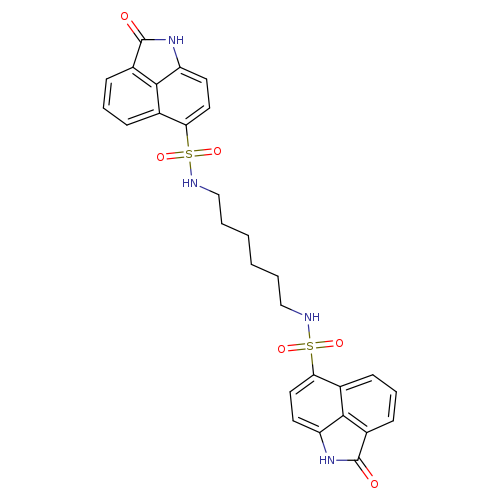 3-oxo-N-(6-{3-oxo-2-azatricyclo[6.3.1.0^{4,12}]dodeca-1(11),4,6,8(12),9-pentaene-9-sulfonamido}hexyl)-2-azatricyclo[6.3.1.0^{4,12}]dodeca-1(11),4,6,8(12),9-pentaene-9-sulfonamide
