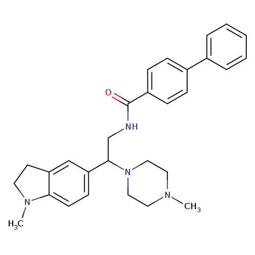 N-[2-(1-methyl-2,3-dihydro-1H-indol-5-yl)-2-(4-methylpiperazin-1-yl)ethyl]-[1,1'-biphenyl]-4-carboxamide