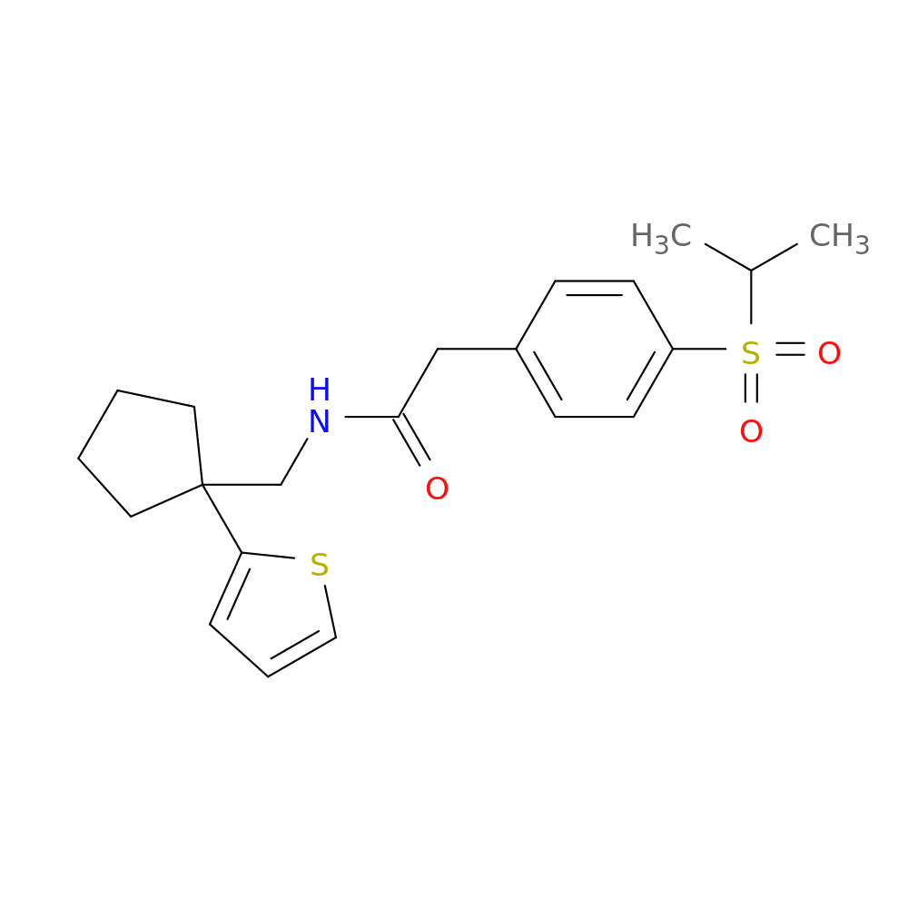2-[4-(propane-2-sulfonyl)phenyl]-N-{[1-(thiophen-2-yl)cyclopentyl]methyl}acetamide