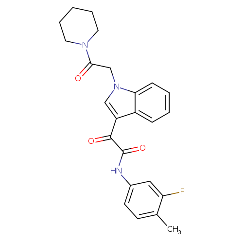 N-(3-fluoro-4-methylphenyl)-2-oxo-2-{1-[2-oxo-2-(piperidin-1-yl)ethyl]-1H-indol-3-yl}acetamide