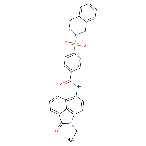 N-{2-ethyl-3-oxo-2-azatricyclo[6.3.1.0^{4,12}]dodeca-1(11),4(12),5,7,9-pentaen-9-yl}-4-(1,2,3,4-tetrahydroisoquinoline-2-sulfonyl)benzamide