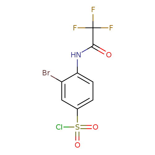 3-bromo-4-(2,2,2-trifluoroacetamido)benzene-1-sulfonyl chloride