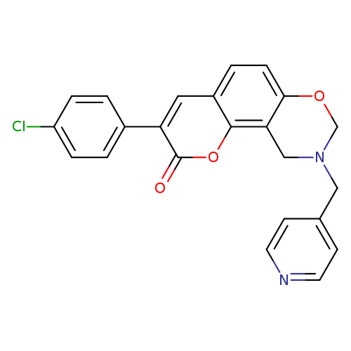 3-(4-chlorophenyl)-9-[(pyridin-4-yl)methyl]-2H,8H,9H,10H-chromeno[8,7-e][1,3]oxazin-2-one