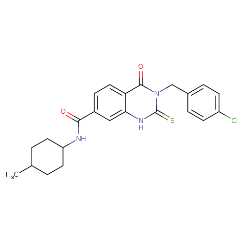 3-[(4-chlorophenyl)methyl]-N-(4-methylcyclohexyl)-4-oxo-2-sulfanylidene-1,2,3,4-tetrahydroquinazoline-7-carboxamide