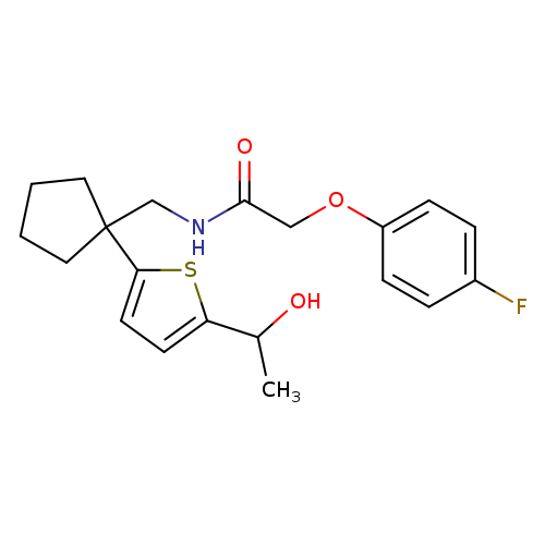 2-(4-fluorophenoxy)-N-({1-[5-(1-hydroxyethyl)thiophen-2-yl]cyclopentyl}methyl)acetamide