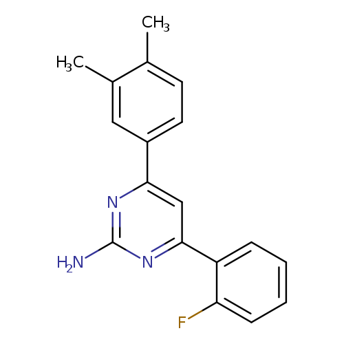 4-(3,4-dimethylphenyl)-6-(2-fluorophenyl)pyrimidin-2-amine