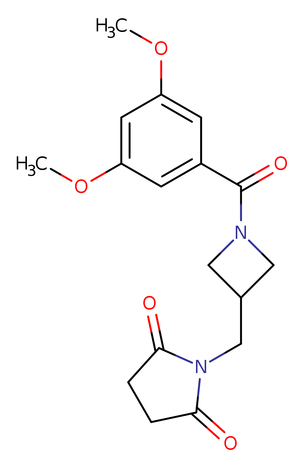 1-{[1-(3,5-dimethoxybenzoyl)azetidin-3-yl]methyl}pyrrolidine-2,5-dione