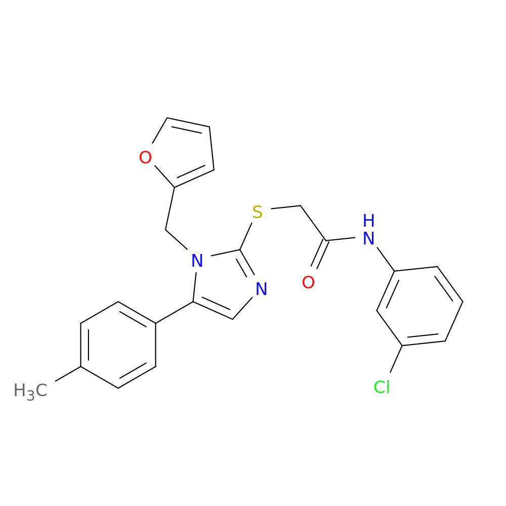 N-(3-chlorophenyl)-2-({1-[(furan-2-yl)methyl]-5-(4-methylphenyl)-1H-imidazol-2-yl}sulfanyl)acetamide