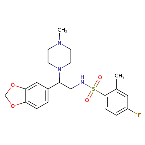 N-[2-(2H-1,3-benzodioxol-5-yl)-2-(4-methylpiperazin-1-yl)ethyl]-4-fluoro-2-methylbenzene-1-sulfonamide