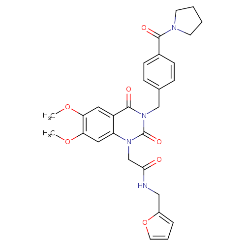 2-(6,7-dimethoxy-2,4-dioxo-3-{[4-(pyrrolidine-1-carbonyl)phenyl]methyl}-1,2,3,4-tetrahydroquinazolin-1-yl)-N-[(furan-2-yl)methyl]acetamide