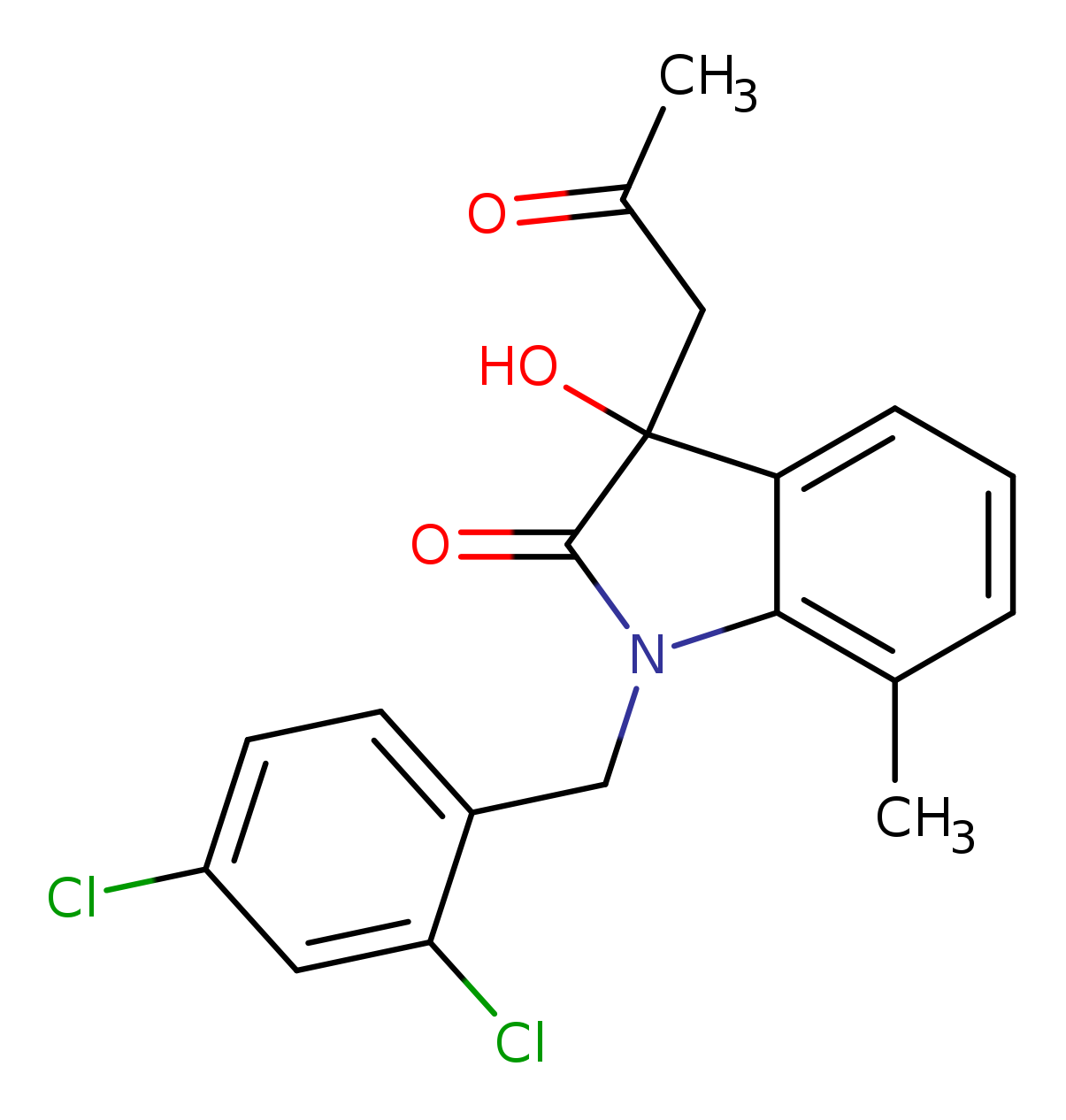 1-[(2,4-dichlorophenyl)methyl]-3-hydroxy-7-methyl-3-(2-oxopropyl)-2,3-dihydro-1H-indol-2-one