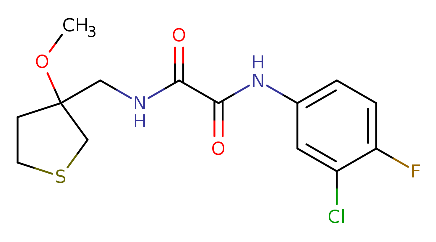 N'-(3-chloro-4-fluorophenyl)-N-[(3-methoxythiolan-3-yl)methyl]ethanediamide