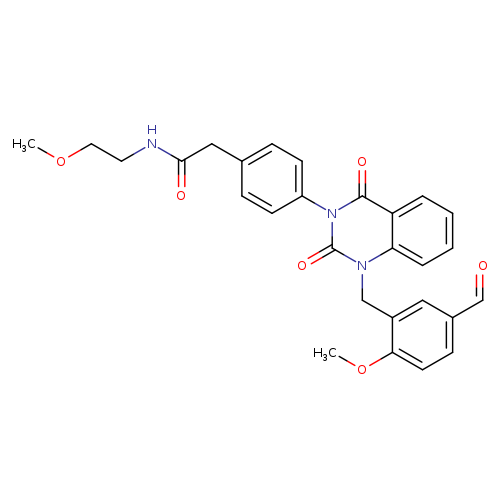 2-(4-{1-[(5-formyl-2-methoxyphenyl)methyl]-2,4-dioxo-1,2,3,4-tetrahydroquinazolin-3-yl}phenyl)-N-(2-methoxyethyl)acetamide