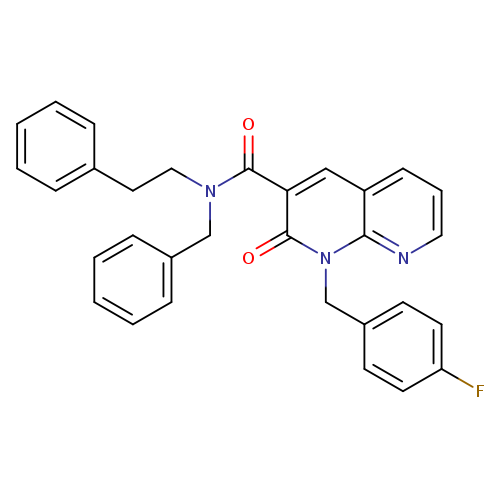 N-benzyl-1-[(4-fluorophenyl)methyl]-2-oxo-N-(2-phenylethyl)-1,2-dihydro-1,8-naphthyridine-3-carboxamide