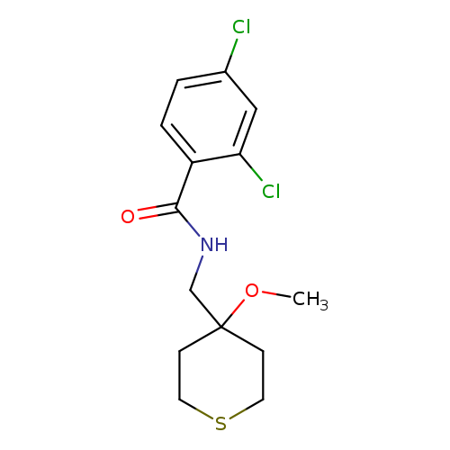 2,4-dichloro-N-[(4-methoxythian-4-yl)methyl]benzamide