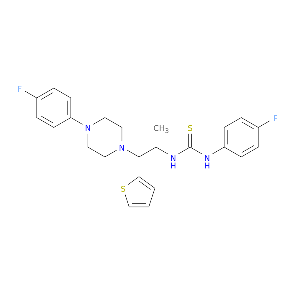 1-(4-fluorophenyl)-3-{1-[4-(4-fluorophenyl)piperazin-1-yl]-1-(thiophen-2-yl)propan-2-yl}thiourea