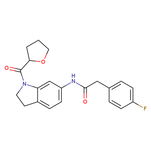 2-(4-fluorophenyl)-N-[1-(oxolane-2-carbonyl)-2,3-dihydro-1H-indol-6-yl]acetamide
