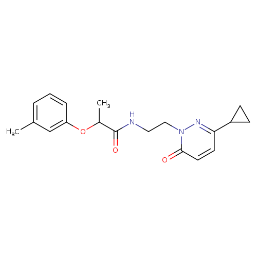 N-[2-(3-cyclopropyl-6-oxo-1,6-dihydropyridazin-1-yl)ethyl]-2-(3-methylphenoxy)propanamide