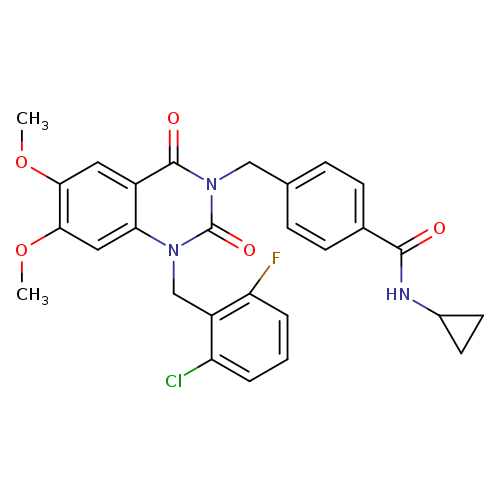 4-({1-[(2-chloro-6-fluorophenyl)methyl]-6,7-dimethoxy-2,4-dioxo-1,2,3,4-tetrahydroquinazolin-3-yl}methyl)-N-cyclopropylbenzamide